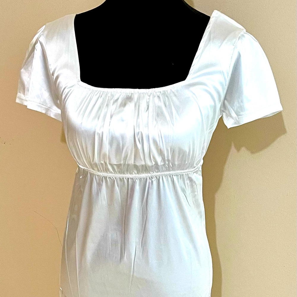 White silk fitted with a little stretch